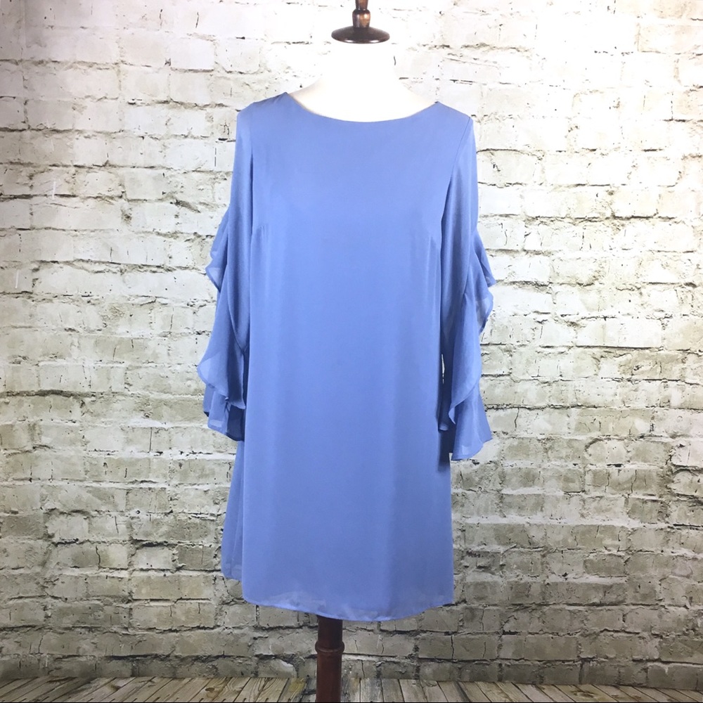 Ann Taylor Flutter Sleeve Crepe Dress (Size 6P)